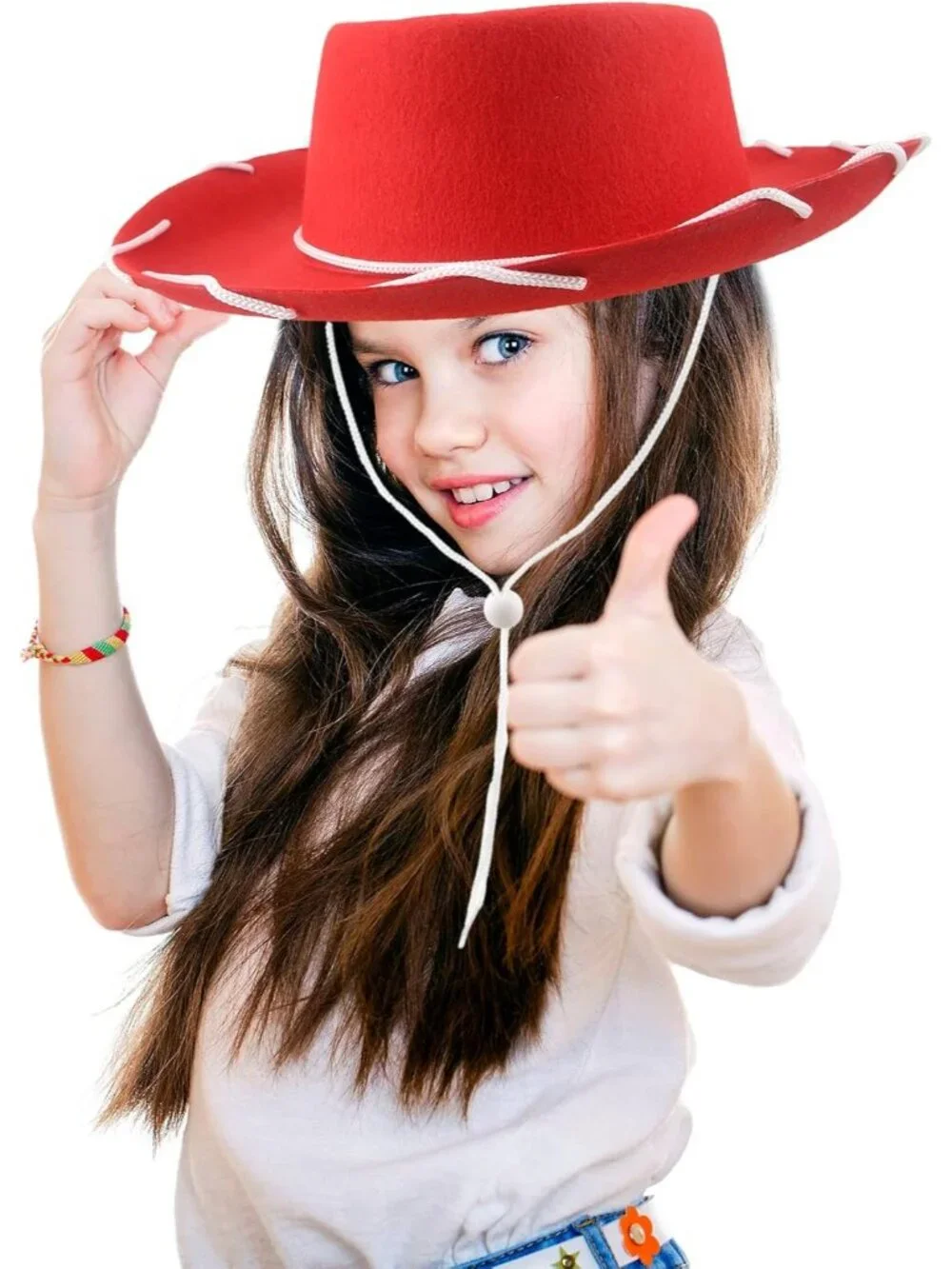Kids Red Classic Felt Western lightweight Cowgirl Cowboy Hats 10 Pack